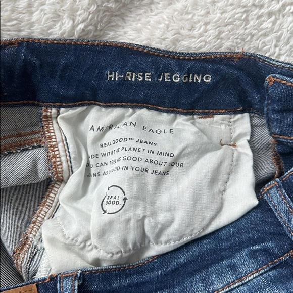 American Eagle Next Level Stretch Dark Wash High Rise Jegging Size 12 - Picture 10 of 12